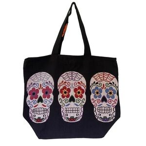 Reusable Tote Bag Extra Large Grocery Catrina Skull Tote Bag